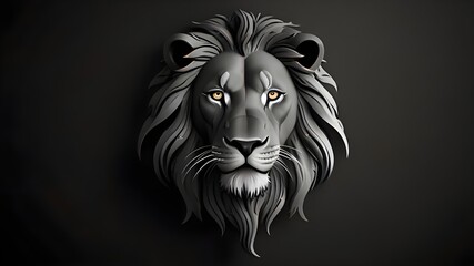 Fototapeta premium Lion logo with black and white