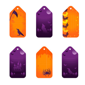 Halloween Tags colorful gift tags from: to: illustrated and fun 