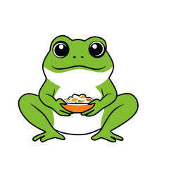 green frog isolated on white