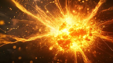 Powerful Nuclear Fission Reaction with Bursting Particles and Intense Glow