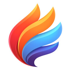 Naklejka premium A vibrant logo inspired by flames with electric blue and magenta hues, created with plastic graphics. This eyecatching design is perfect for a fashion accessory brand