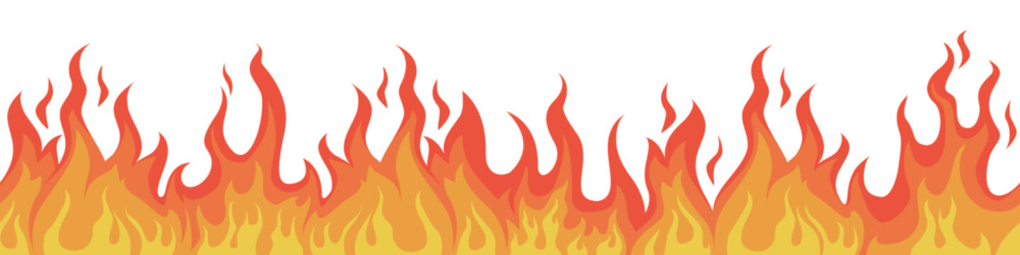 Seamless fire and flames border