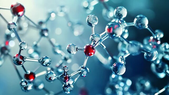 Molecules slowly connecting and forming crystallized structure