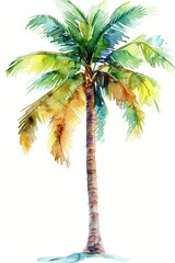 Fototapeta premium Watercolor palm tree