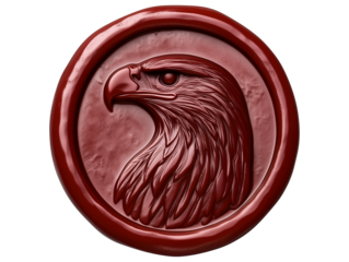 Wax seal embossed with a eagle's head