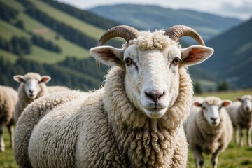Fototapeta premium Sheep isolated on white background