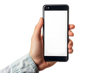 Hand Holding a Blank Smartphone with a Minimalist Design