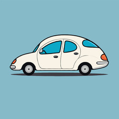 illustration of white car