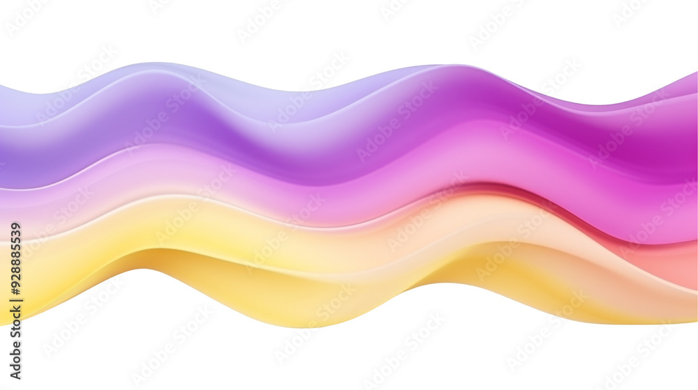 Wall mural Abstract wavy background with soft purple, pink and yellow color gradient.