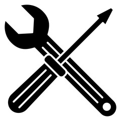 screwdriver and wrench icon. maintenance logo