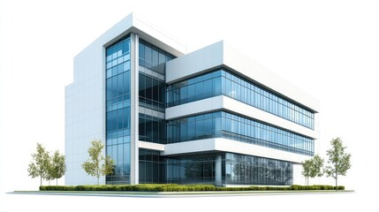 modern business building isolate on white background
