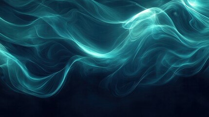 Abstract flowing waves of light with a dark background, creating a serene visual effect.