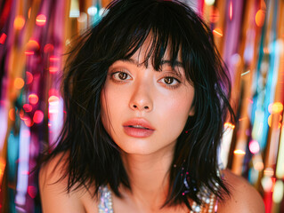 A woman with short hair