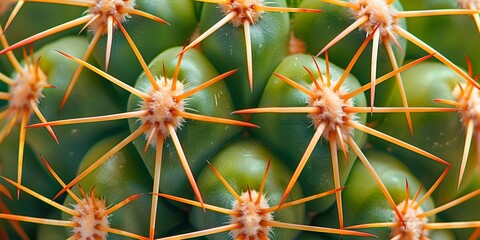 Fototapeta premium Macro Shot of Cactus Spines and Rough Texture