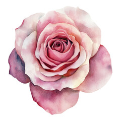 A beautiful watercolor painting of a pink rose, showcasing its delicate petals and soft color variations for artistic inspiration.