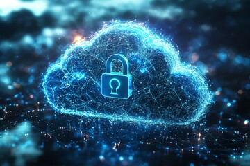 Illustration of Cloud Security Services Technology created with Generative AI
