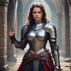 Fototapeta premium medieval knight with sword