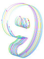 Clean, modern 3D numbers, isolated, Versatile digital assets for various designs. High-quality, transparent background renders. Number 9: Dynamic and energetic 3D nine, suitable for playful and modern