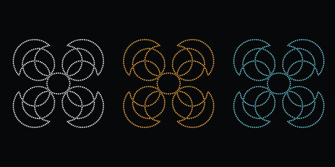 Rhinestone vector flower Design.