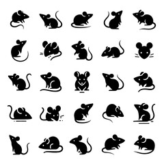 Fototapeta premium Mouse Silhouettes Illustration