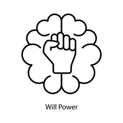 Will Power vector filled outline Icon Design illustration. Graphic Design Symbol on White background EPS 10 File