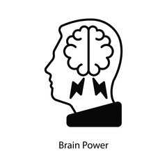 Brain Power vector filled outline Icon Design illustration. Graphic Design Symbol on White background EPS 10 File