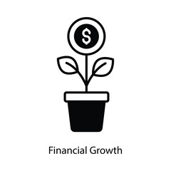 Financial Growth vector filled outline Icon Design illustration. Graphic Design Symbol on White background EPS 10 File