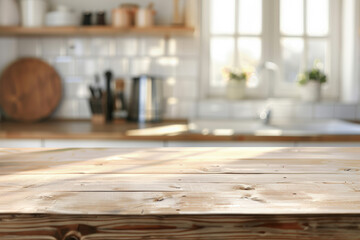 Modern Kitchen Interior with Sunlit Countertop