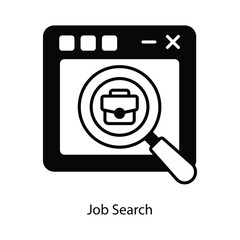 Job Search vector filled outline Icon Design illustration. Graphic Design Symbol on White background EPS 10 File