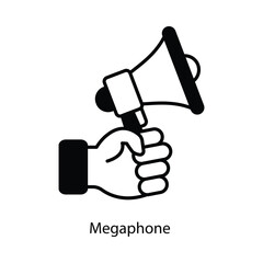 Megaphone  vector filled outline Icon Design illustration. Graphic Design Symbol on White background EPS 10 File