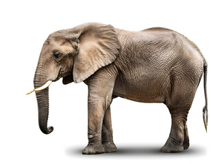 Fototapeta premium african elephant isolated white background generative ai animal