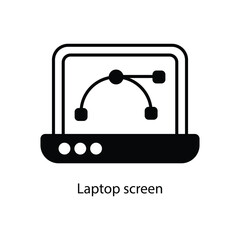 Laptop screen vector filled outline Icon Design illustration. Graphic Design Symbol on White background EPS 10 File