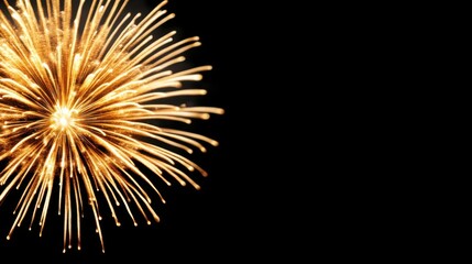 Obraz premium A vibrant burst of golden fireworks illuminating the night sky, perfect for celebrations and festive occasions.