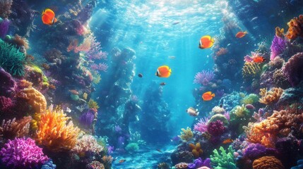 Fototapeta premium Vibrant Underwater Reef