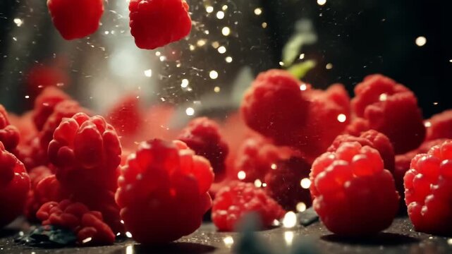 raspberry explosion motion design graphic animation