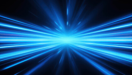Brilliant Blue Light Rays Shooting Out from a Luminous Core, Symbolizing the Speed and Precision of Technological Advancement