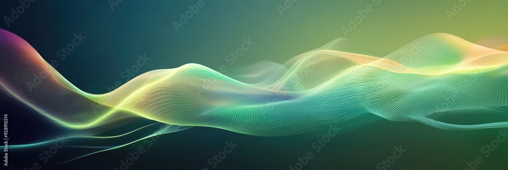 Leinwandbilder Swaying colorful waves of light blend and flow gracefully against a dark background, creating a mesmerizing abstract effect