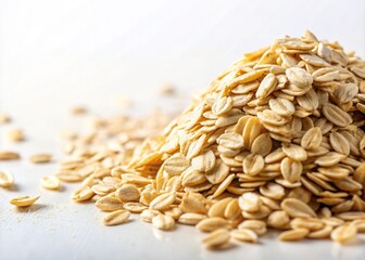 Obraz premium Creamy Canvas: Smooth, white background, soft focus, oatmeal texture
