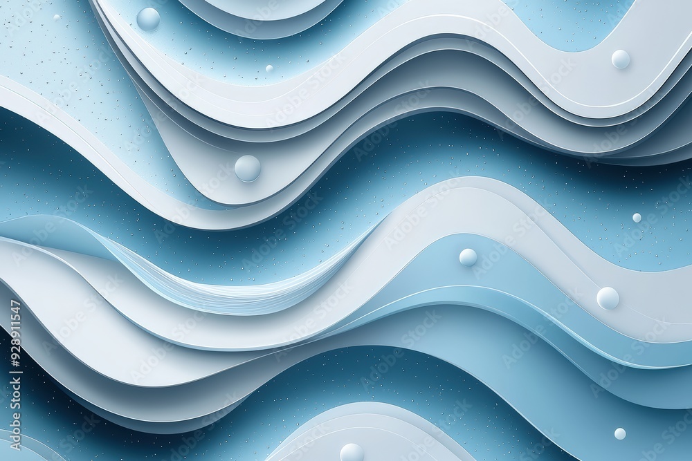 Poster A soothing arrangement of blue and white layered waves features soft textures and gentle curves, creating an abstract and calming visual experience
