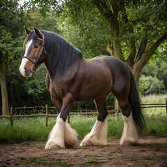 Fototapeta premium shire horse in the garden