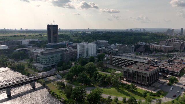 Carleton university aerial approach daytime