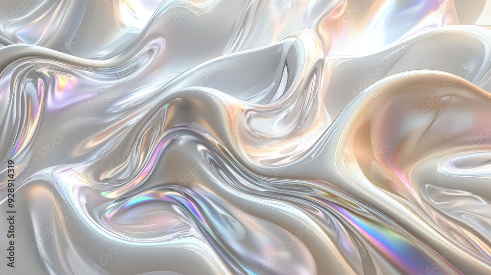 Poster The fabric undulates gracefully, reflecting light with a soft iridescence, creating an elegant and mesmerizing visual effect