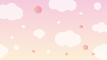 ファンシーな空の素材/オレンジ・ピンク