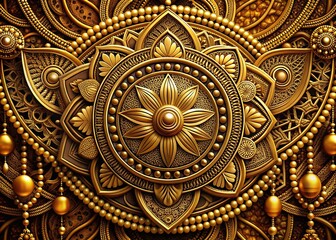 Naklejka premium Golden Adorned Tribal - Ethnic, Ancient, Ritualistic, Gold, Braided