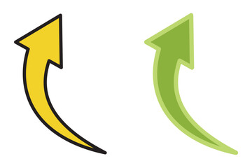 Curved arrow icon vector. Arrow pointer icon sign symbol vector. Arrow right vector icon illustration isolated on white background