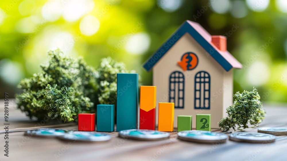 Aufkleber an infographic showing how interest rates affect the cost of loans and the growth of savings using v