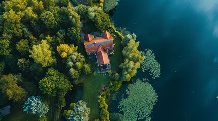 Stunning Aerial View of Waterside Retreat