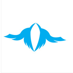 unique logo design with blue wings