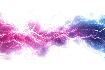 Dynamic electric lightning bolt in vibrant pink and blue colors, perfect for digital art, backgrounds, and creative designs.