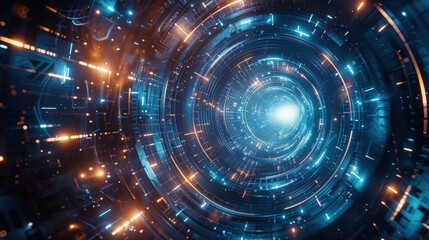 Obraz premium Abstract Cyberspace Tunnel
